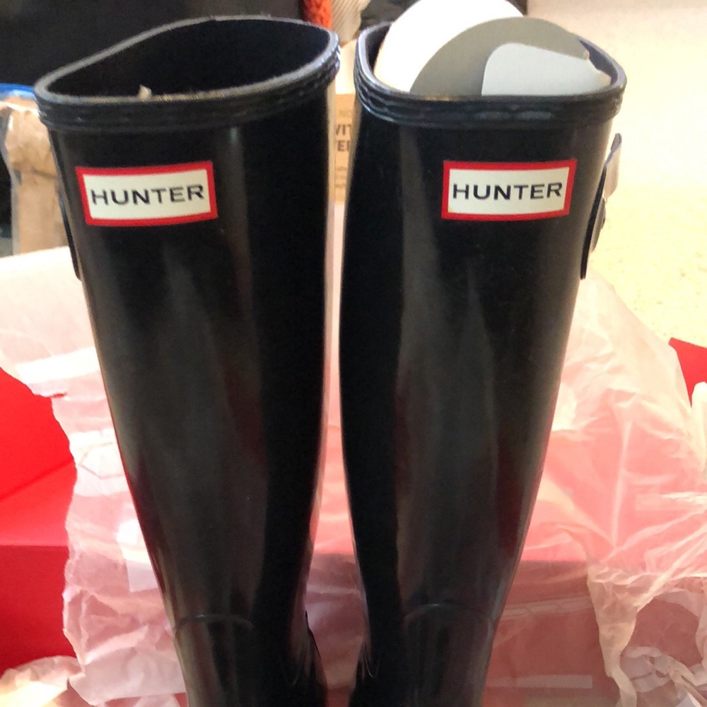 Tall Gloss Hunter Rain Boots sz 7